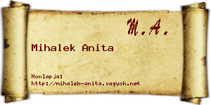 Mihalek Anita névjegykártya
